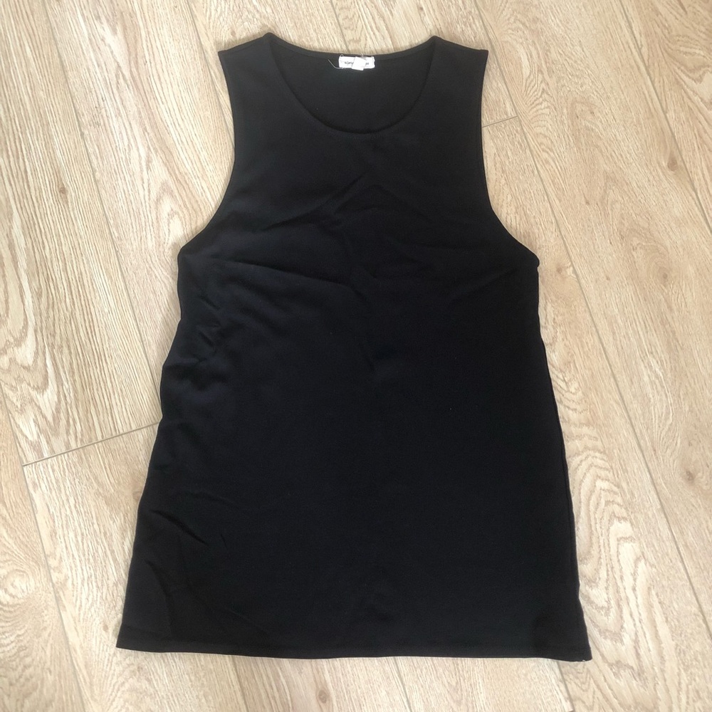 Basic Black Sleeveless Cotton Mini Dress